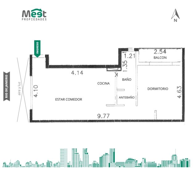 Rio de Janeiro y San Luis · 1 Dormitorio · Venta