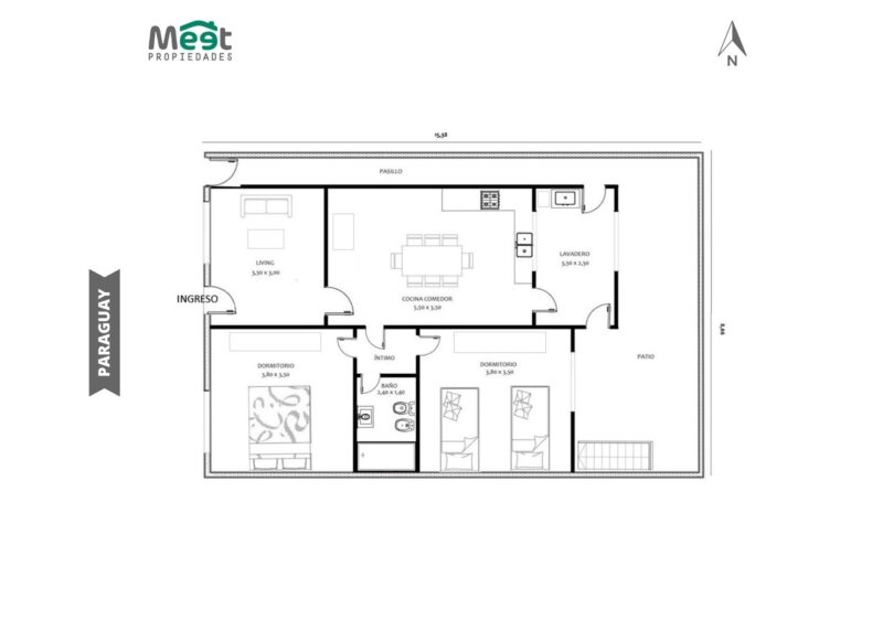 Paraguay y Av. Del Rosario · Casa · 2 Dormitorios · Venta